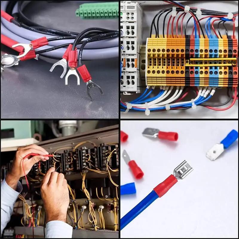 ZEXEF 280/140pcs Cable Lugs Assortment Wire Flat Female and Male Insulated Electric Wire Cable Connectors Crimp Terminals SetV