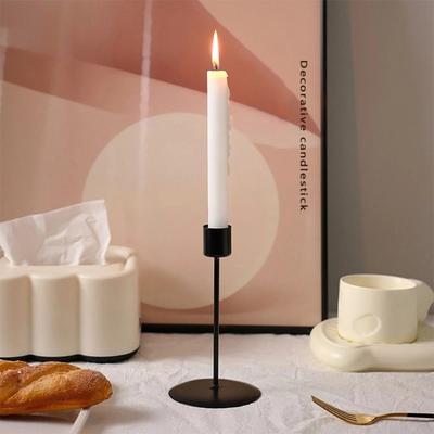 Retro Iron Candle Holders Golden Stable Base Candlestick Desk Candle Ornament Living Room Decor