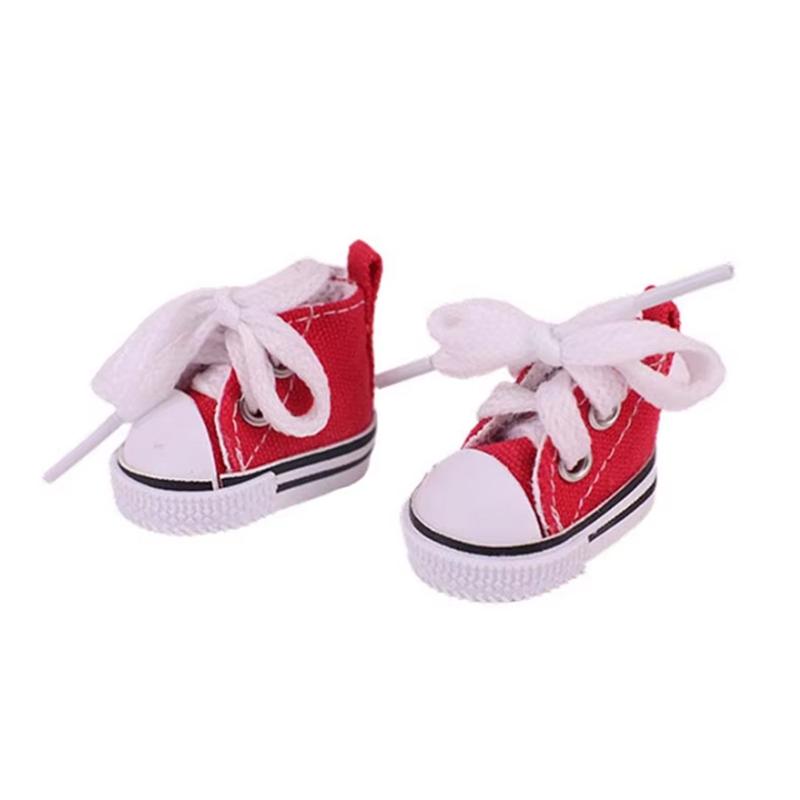 ShoesNew Only 4Cm Labubu Doll Canvas Shoes 1517Cm High Top Sports Shoes Labubu Doll Lace Up Canvas Shoes Doll Accessories Toy