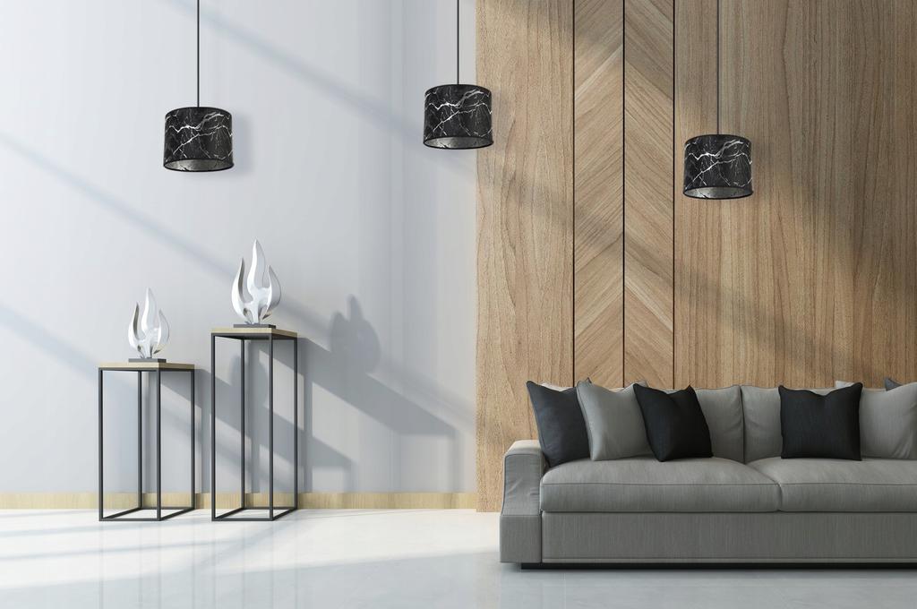 CEILING HANGING LAMP, SILVER MARBLE LAMPSHADE