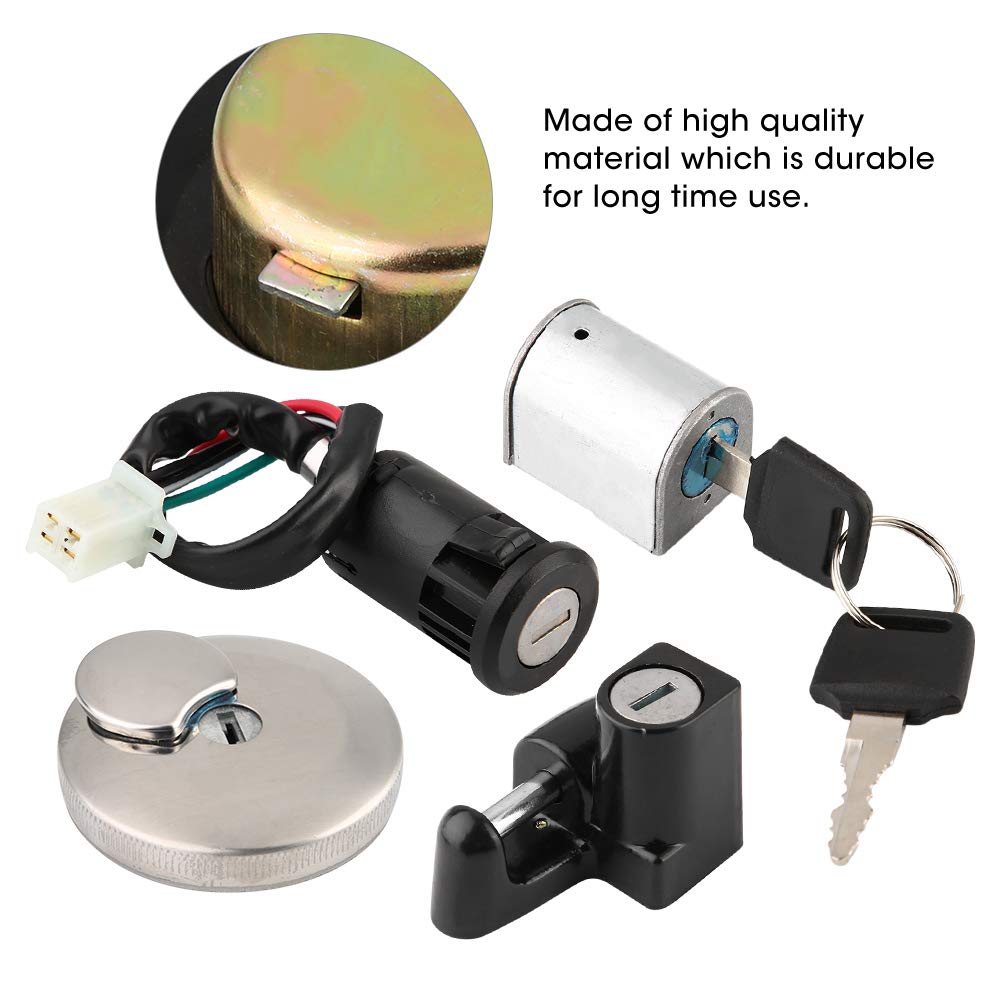 Helmet Lock, Ignition Lock, Lock + Key Set, Motorcycle Ignition Lock, ABS + Aluminum