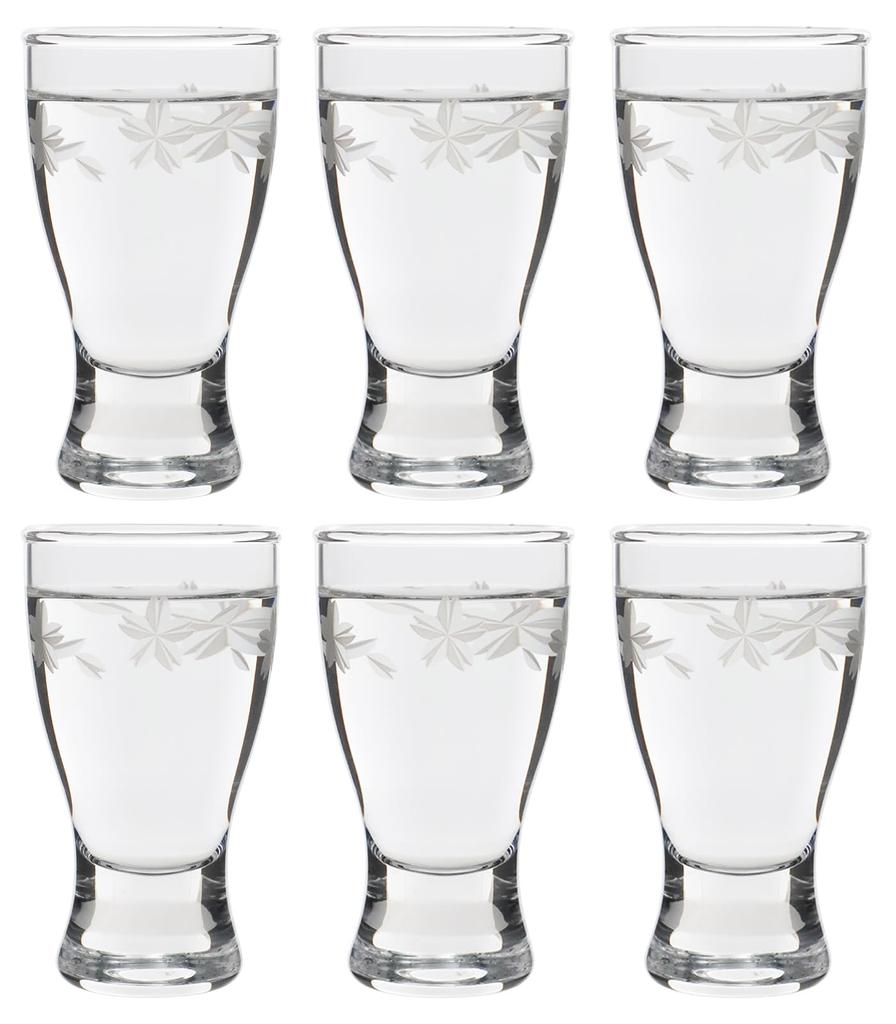 Toyo Sasaki Glass Sake Glasses, Sakura Pattern, 75ml Capacity, Set of 6, Made In Japan, Dishwasher Safe, 09453-J444