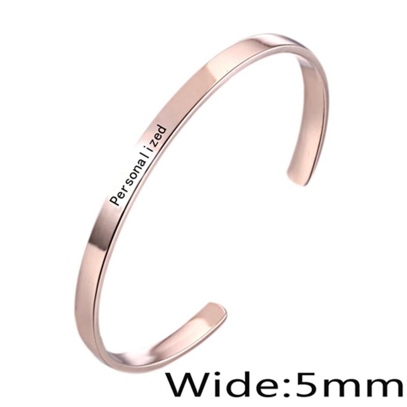 1PC Personalized Engraved Custom Name Stainless Steel Bracelet Jewelry Name Words Letters Custom Bracelet & Bangle for Women Men