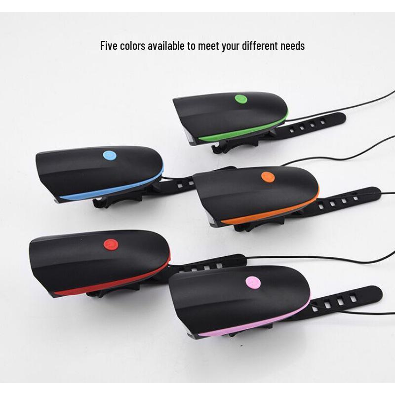 USB Rechargeable Waterproof Front Bike Light with Horn for Night Riding