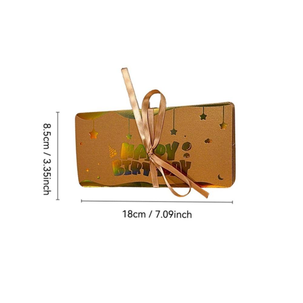 3D Pop-Up Birthday Red Envelope Greeting Card 6 Card Slots Foldable Musical Light Greeting Card Gold Red Envelope Greeting Card