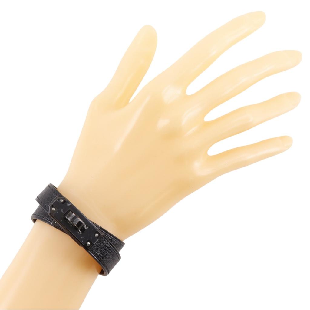 HERMES Kelly Bracelet Double Tour Bracelet monochrome black Shave 18.2g Women Used