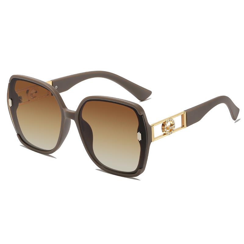 New G home women's high-end glasses UV-proof sunglasses large frame round face thin sunscreen sunglasses