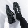 Nappe Frange Formale Pelle Nera Scarpe con Plateau da Lavoro per Uomo Stile Britannico Scarpe Brogue Uomo Scarpe da Cerimonia da Uomo