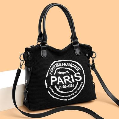 New Printed Corduroy Handbag Fashionable Retro Style Casual Versatile Commuter Shoulder Messenger Bag