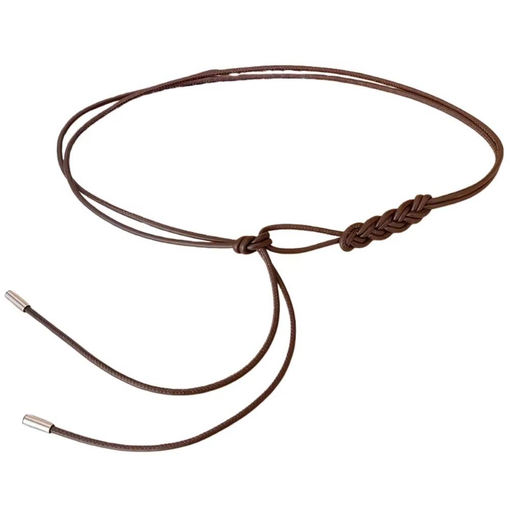 Long Length Waist Rope Belt Solid Color Body Chain Belt Rope Thin Belt  Dress Clothing Accessories