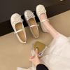 Fashion Silver Bowtie Mary Jane Pumps Fashion Women Round Toe Pu Leather Party Shoes Autumn New Woman Low Heels Wedges Buckle Shoes