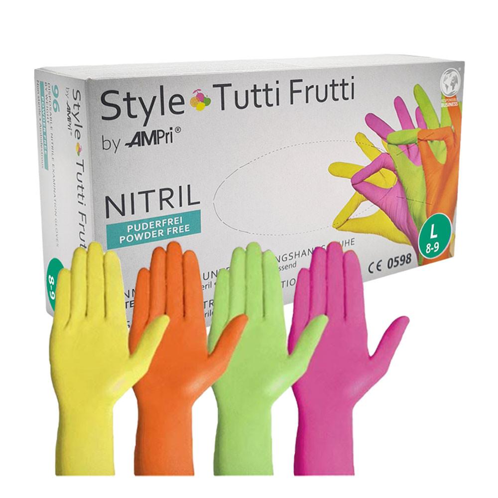 Nitrile Gloves Colorful Ampri Style Tutti Frutti 96 Pieces