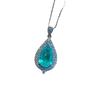 Jewelry Water Drop Pendant Water Drop Stud Earrings Simulation Paraiba Pendant Stud Earrings Jewelry Set