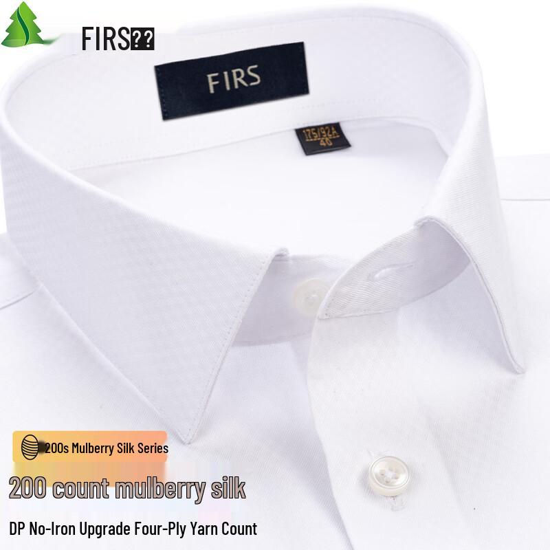 

FIRS Men s 200-Count Silk Blend Non-Iron Long Sleeve Dress Shirt 43