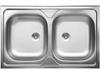 Metal Double Bowl Top-Mount Sink 50X80Cm With Siphon Kuchinox