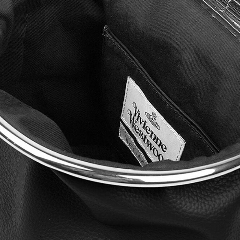 VIVIENNE WESTWOOD Saturn Logo Detachable Chain Strap Closure Backpack Women Backpack Black 4202008UUS000DBLACK