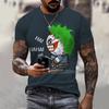3D digital print men's casual crew neck short-sleeve T-shirt