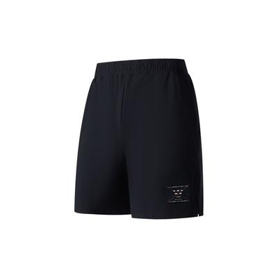 Solid Color Elastic Waist Straight Leg Knit Sports Shorts Men Bottoms Black AKYT001-1