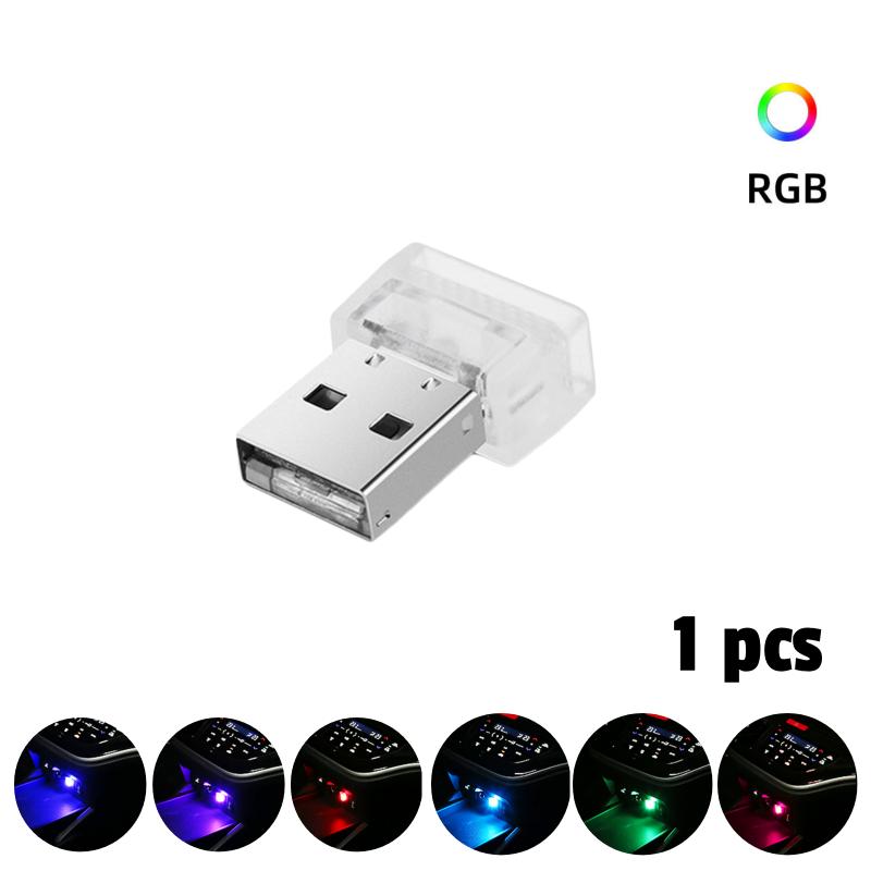 1/2 шт. Мини USB LED Цветной Градиентный Автомобильный Фонарь Автомобильный Внутренний Атмосферный Свет ПК Авто Цветная Декоративная Лампа Автоаксессуар