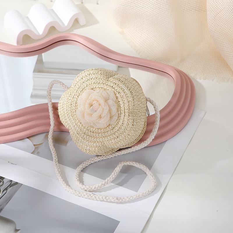 Süße florale Sommer-Strohhut-gewebte Crossbody-Mini-Tasche 2025