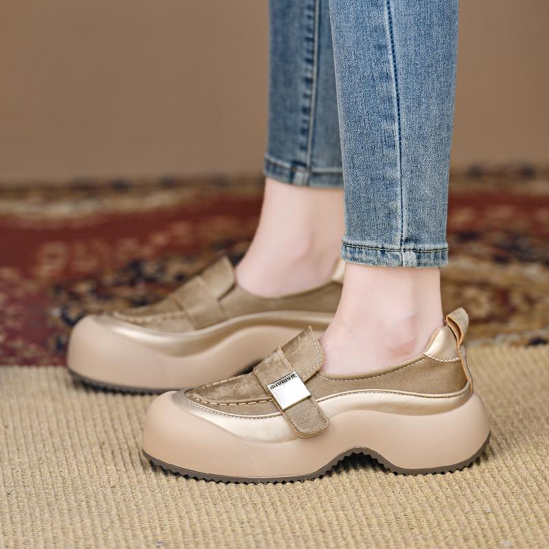 Mocasini cu platformă leopard Pantofi de piele întoarsă Pantofi sport pentru femei Balerini casual Sport Femei Brand Toamnă Alergare 2024 Tendință Confortabili Zapatilas Mujer