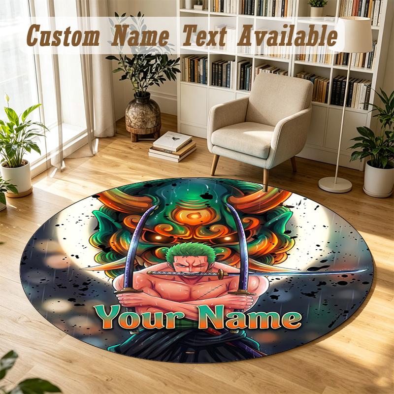 Round Rug Custom NameOne Piece Pattern Non Slip Carpet Home Floor Decor