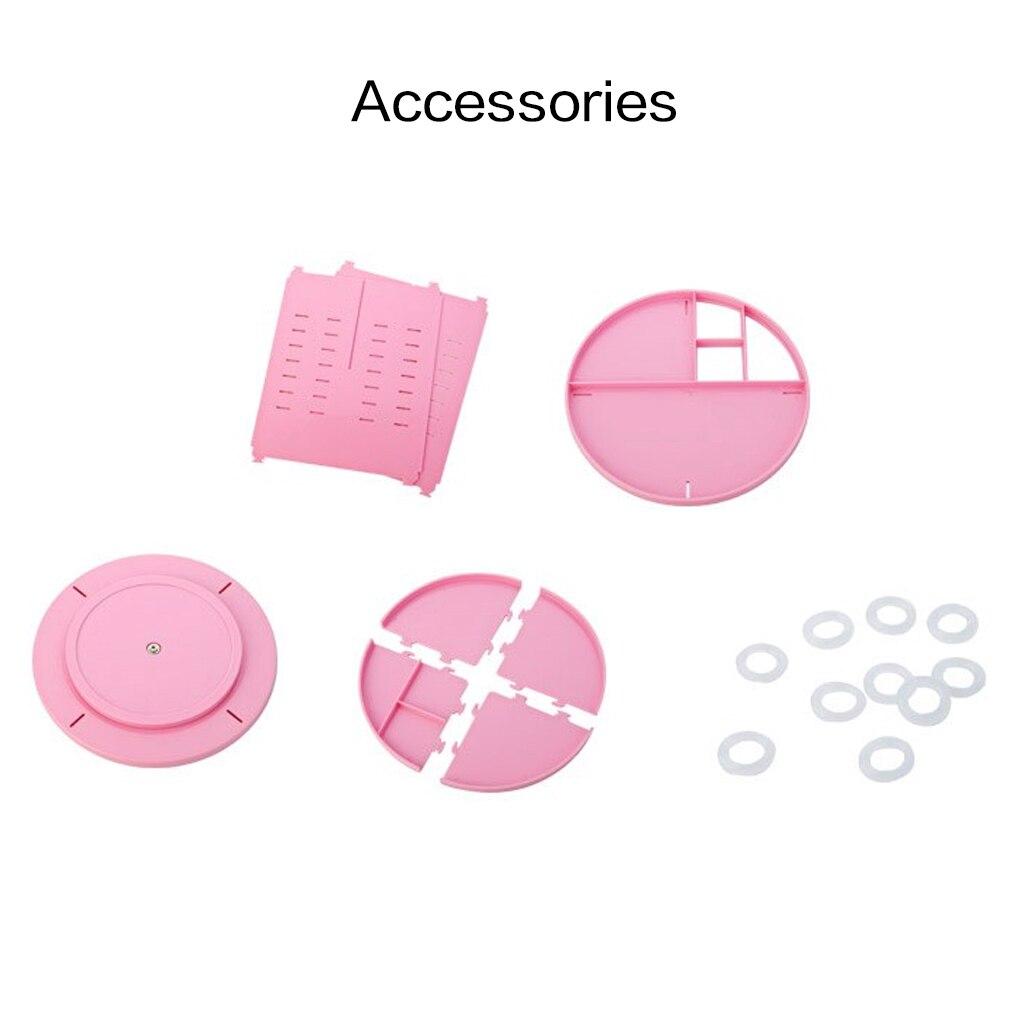 Rotierender Make-up-Regal-Organizer, modischer 360-Grad-Kosmetik-Aufbewahrungsbox, Bürstenhalter, Schmucketui, abnehmbar