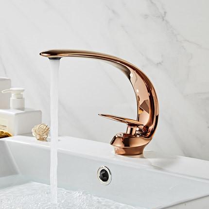 Basin Faucet Bathroom Single Lever faucets Hot and Cold Single Hole Water Tap Basin Faucet Mixer Taps Gold Black