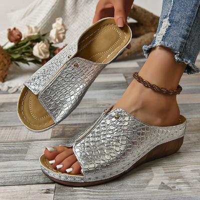 Sommer Neue Große Größe Slipper Keile Fisch Mund Auto Nähen Frauen Helle Leder Casual Frauen Slipper
