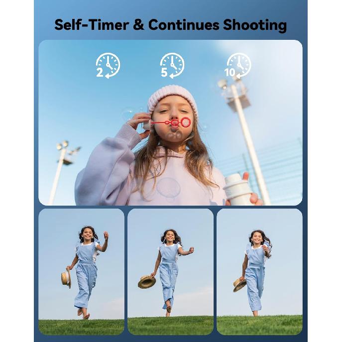 Pink Digital Camera for Kids & Teens - 16X Zoom, Compact, Ages 8-13 - Christmas & Birthday Gift for Girls