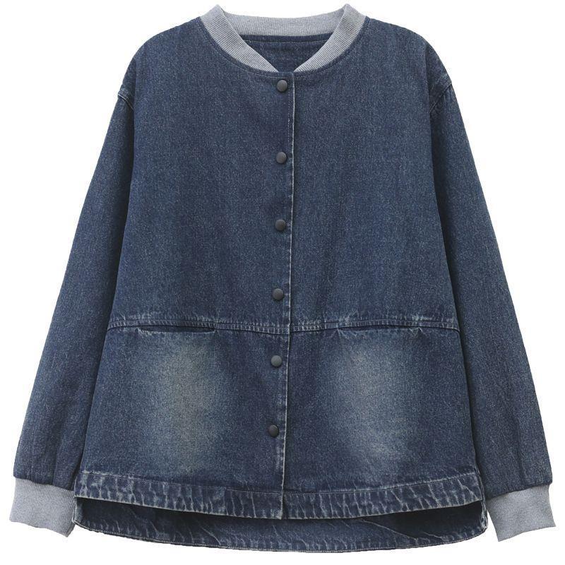 Women's Spring Denim Jacket 2025 - Loose Plus Size Baseball Style