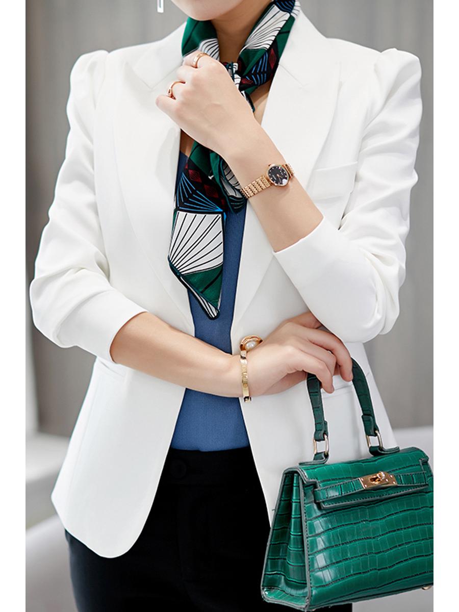 

Caidaifei 2025 Корейский стиль Весна/Лето Похудение Универсальный Повседневный Длинный рукав Однотонный Маленький костюм Large