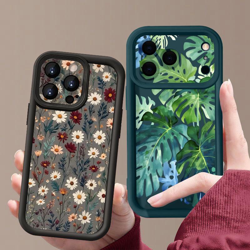 Shockproof Phone Case For iPhone 17 Pro Max Case iPhone 16 15 14 13 Pro Max 11 17e 16e Daisies Flowers Print Soft Silicone Bumper Cover