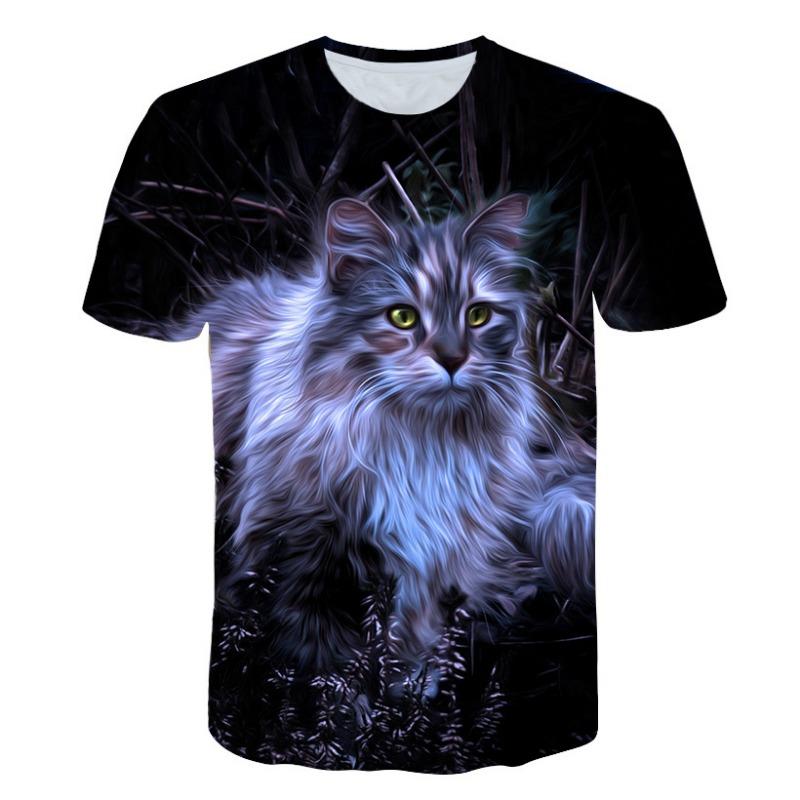 2024 Men/woman High Quality Brand T-shirt Hombre New Men T-shirt Casual Short Sleeve O-neck Fashion Funny Cat Printed 3D T Shirt