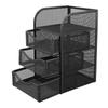 Black Desktop Organizer Metal Stationery Organizer Pen Container Desk Organizer  For Home