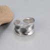 BF CLUB 925 Sterling Rings for Women Simple Geometric Handmade Irregular Retro Wide Sparckling Ring Allergy For Birthday Gift