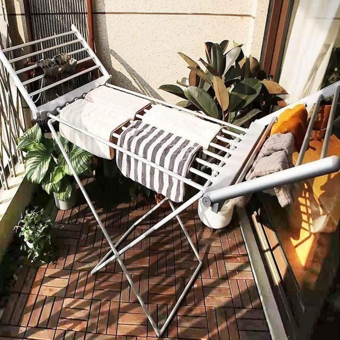 Séchoir sur Pied Etendoir À Linge Electrique Chauffant D'intérieur Sèche-Linge Pliant 20 Bars Winged Séchoir À Linge Pliable A580