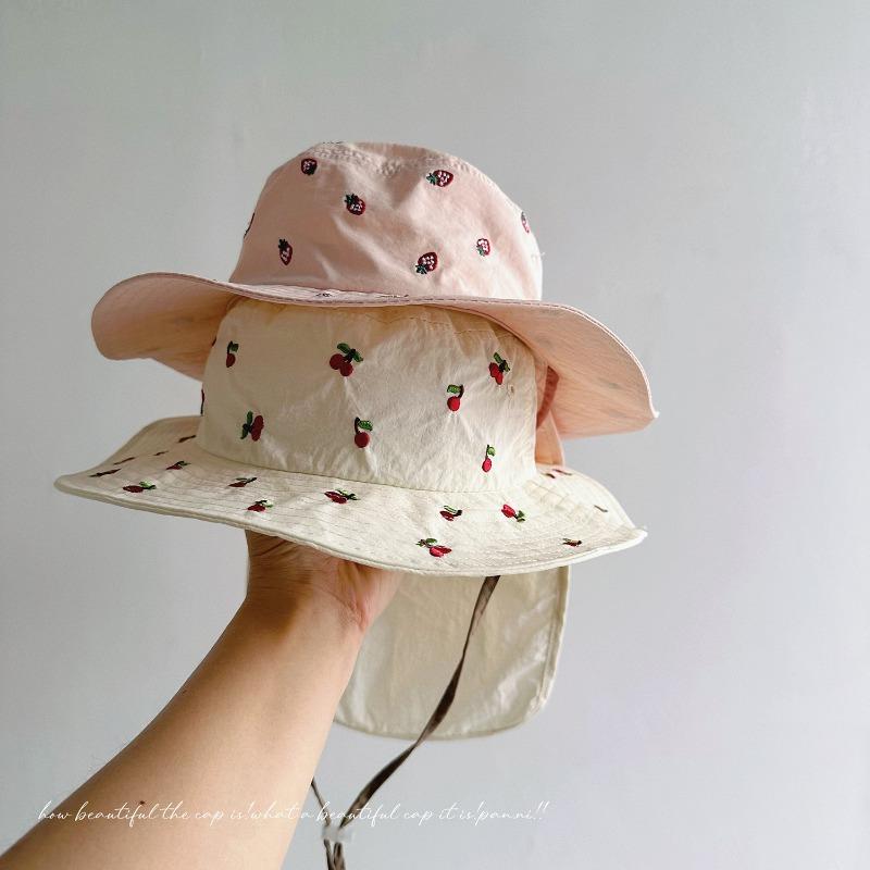 Sommer Dünner Sonnenschutzhut für Kleine Kinder Koreanische Mode Cartoon Nackenschutz Fischerhut 1-4 Jahre Baby Weicher Atmungsaktiver Wasserdichter Hut