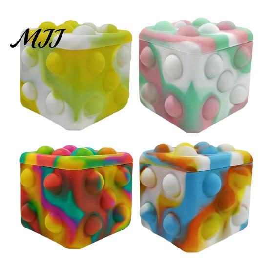 Baby Teething Toy Stress Relief Macaron Gradient Color Food-Grade Silicone Bubble 3D Cube Sensory Fidget Popper Hand-Eye Coordination Development