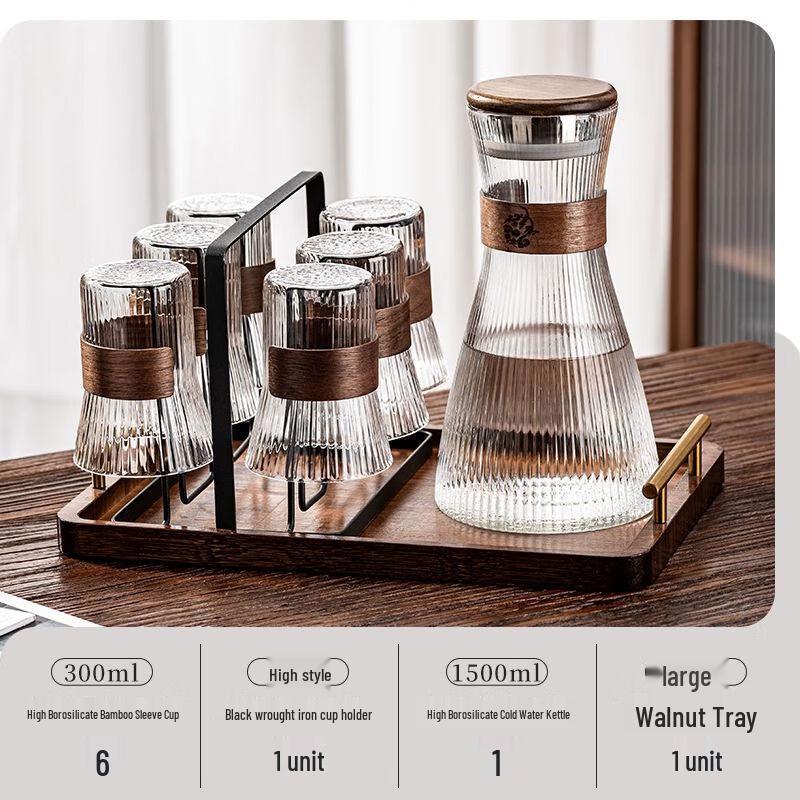 Jiakangming Chinese Style Heat-Resistant Glass Cup Set