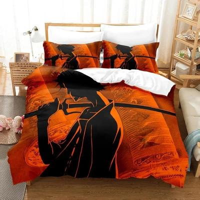 3D Samurai Champloo Bettwäscheset, Bettbezug Steppdecke Bettset Quiltbezug Kissenbezug, King Queen Twin Größe Jungen Mädchen Erwachsene