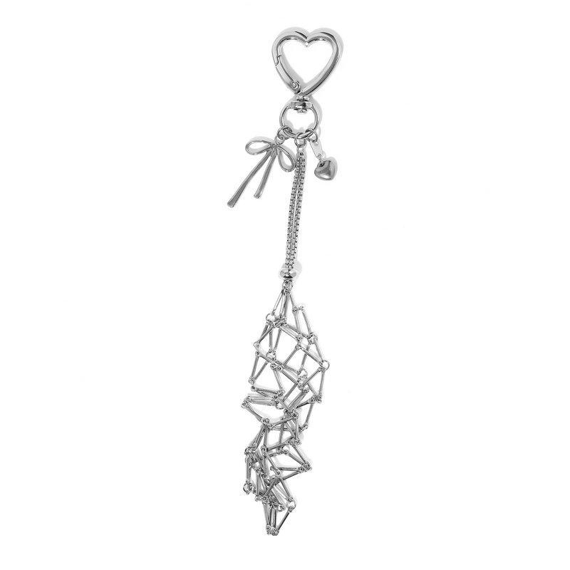 Prosty Metalowa Stal Nierdzewna Siatka Lustro Wisiorek Kieszonkowy Szminka Błyszczyk Torba Brelok Ozdoba Torby Akcesoria Dekoracyjne