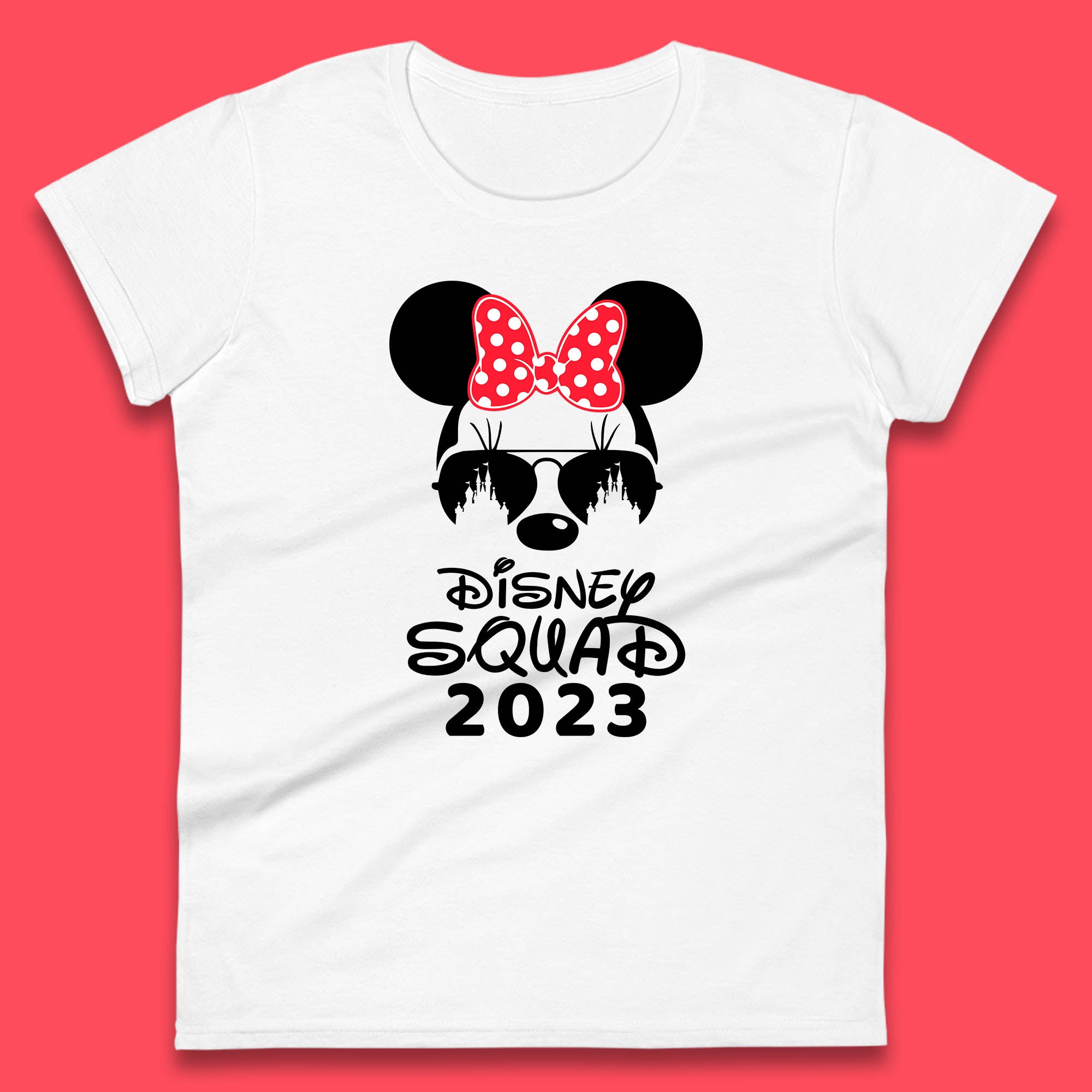 Disney Squad 2023 Mickey Mouse Minnie Mouse Cartoon Magic Kingdom Disney Castle Disneyland Trip Womens Tee T Shirt Mens Tops Unisex Top S
