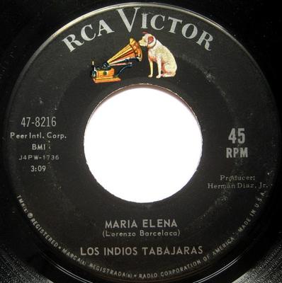7inch Record LOS INDIOS TABAJARAS - Maria Elena 478216 RCA Victor 1963 US Latin Used