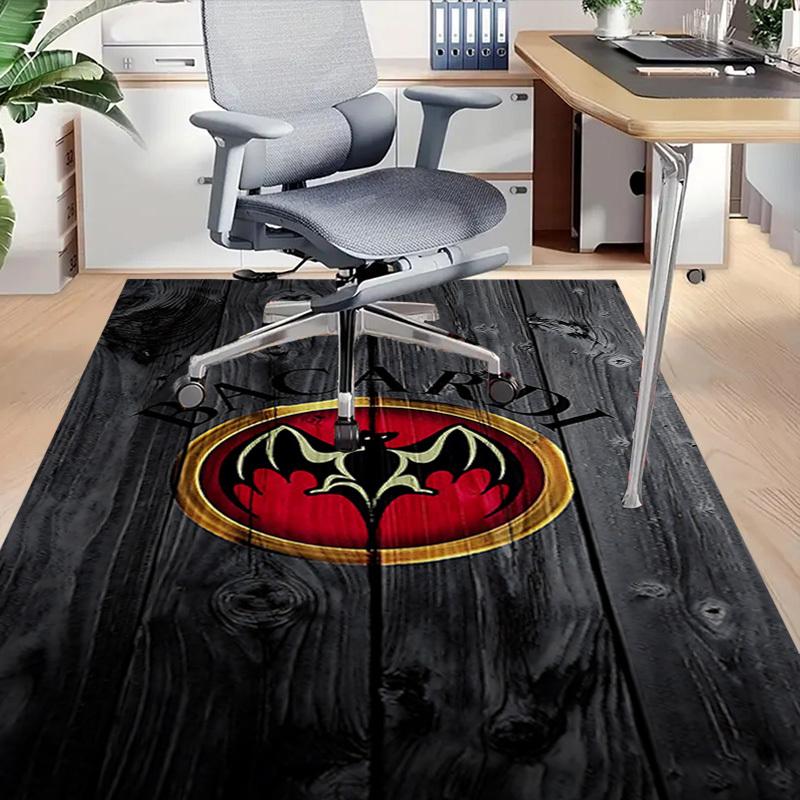 1pc Bacardi Bat Home Office, Durable Polyester Floor Mat with Easy, Office Decor, Urban Style, Nonslip Backing