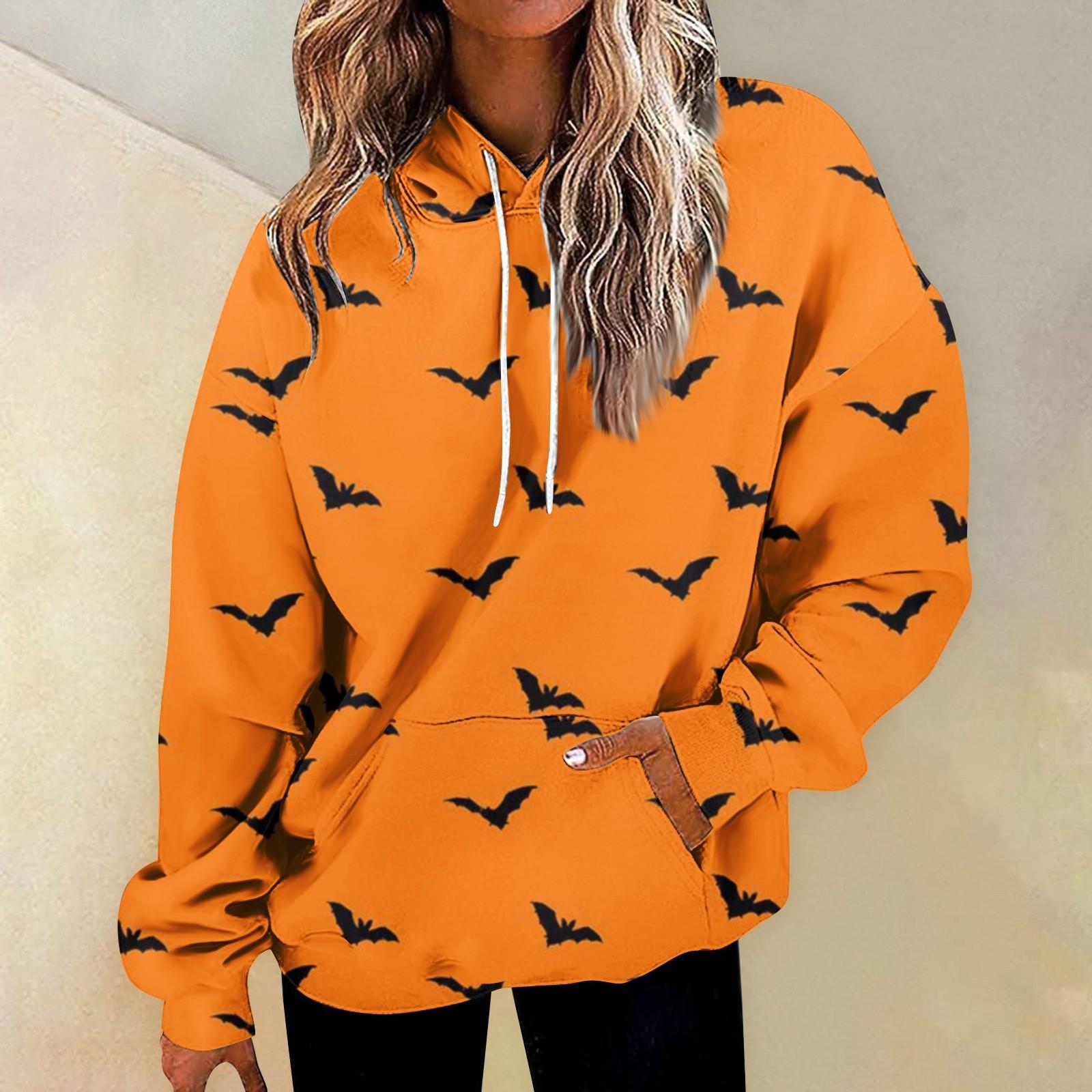 

Women s Fashion Halloween Print Loose Casual Daily Long Sleeve Top XL жовтий