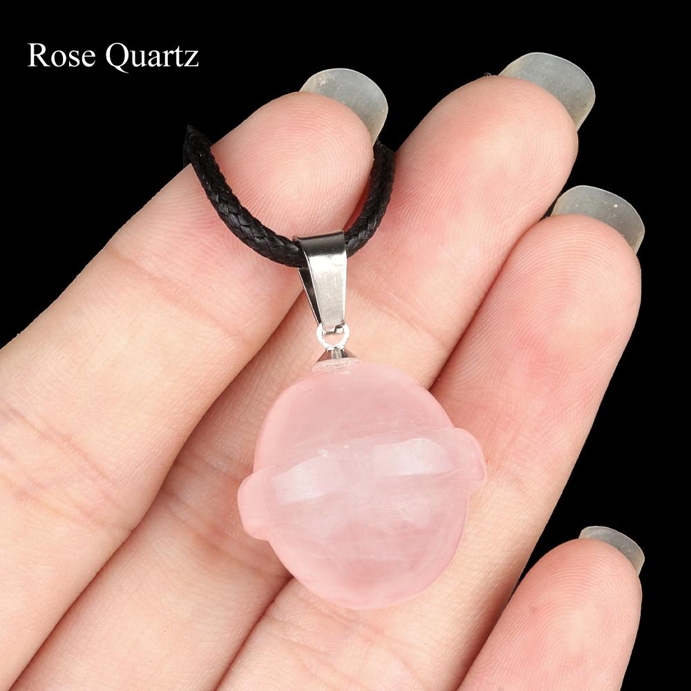 1 Stück Halskette mit Anhänger aus Natursteinkristall, Asteroiden-Edelstein, Charms mit Riemenkette, Halsketten für Frauen und Männer, Alltagsschmuck, Geschenke, 20 × 20 mm