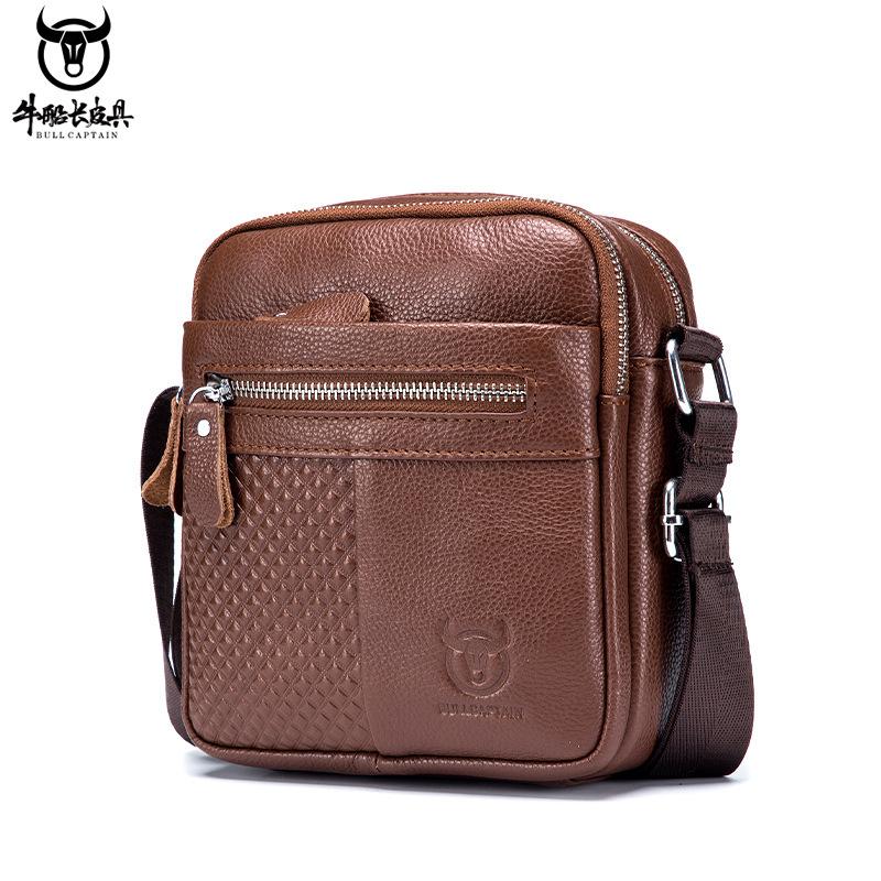 

Men s Full-Grain Leather Shoulder Bag | Vintage Large Capacity Crossbody for Phe & Wallet Small Business Casual Bag коричневий