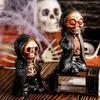 Halloween Standing Skeleton Decoration Terrifying Mask Resin Ornament For Festive Style