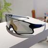 Wrapped Round Sports Goggle Men Mirror Outdoor Protective Cycling Sunglasses Trendy Oversized Windproof Anti-UV Shades